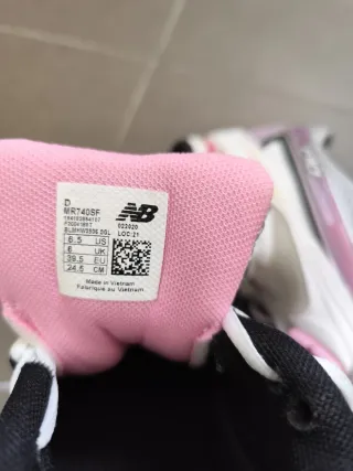New Balance 39.5 Rosa Plateado Negro