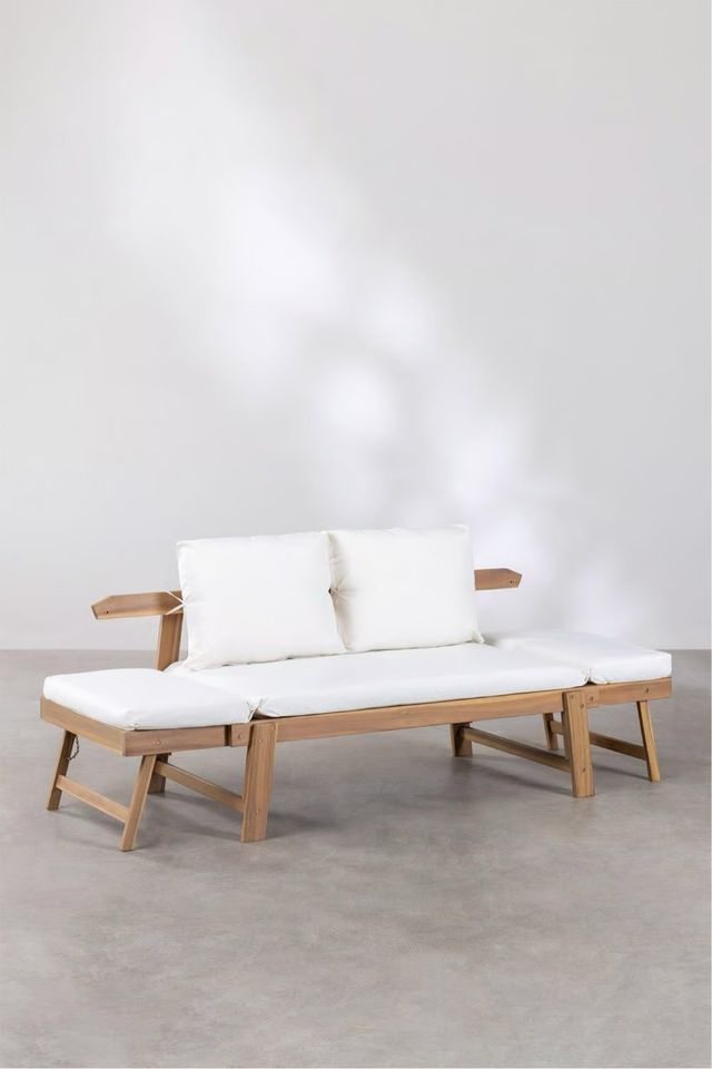 Sofá madera interior/exterior& alfombra fibra coco