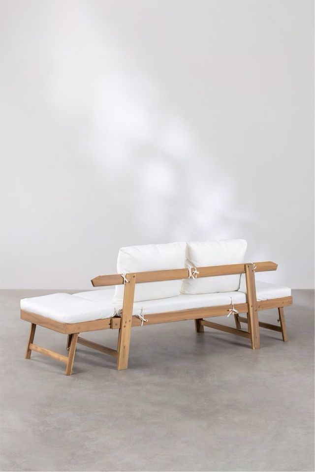 Sofá madera interior/exterior& alfombra fibra coco