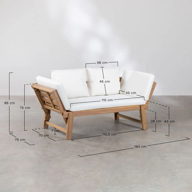 Sofá madera interior/exterior& alfombra fibra coco