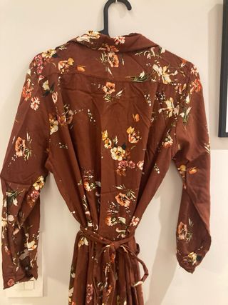 Vestido vintage floral marrón
