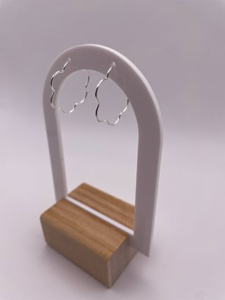 Pendientes aro flores plata
