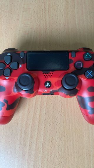 Lote 2 mandos PS4 verde petróleo + rojo camuflaje