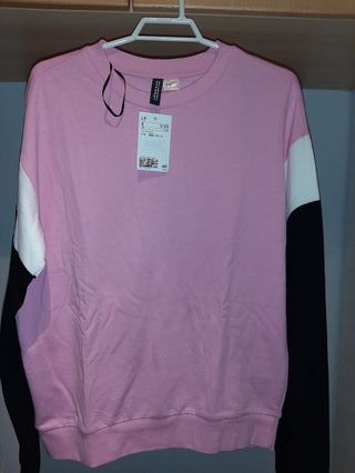 Sudadera Divided Rosa Blanca Negra Talla XS
