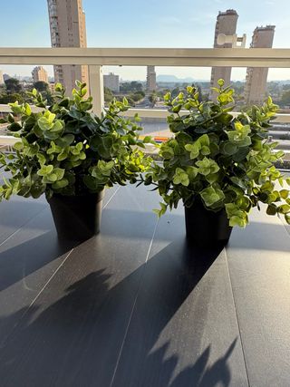 Juego 2 plantas artificiales verdes