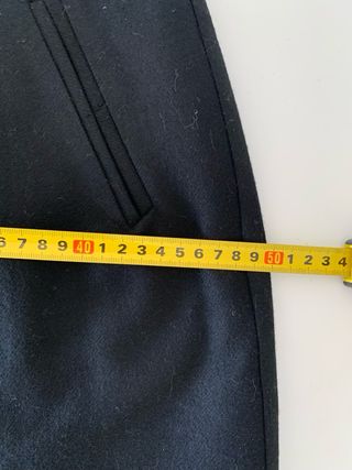 Falda Lana Vintage Negra Botones