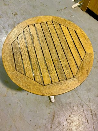 Mesa de bar redonda madera y metal