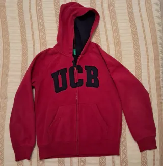 Felpa Benetton UCB rossa ragazzo zip. Come nuova.