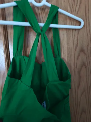 Vestido midi verde Zara Talla M