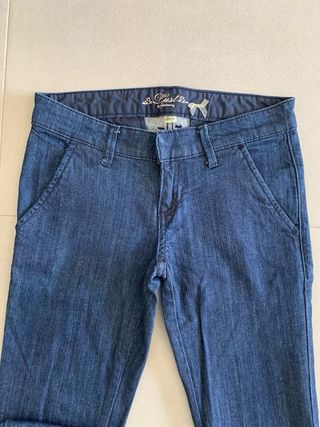 Pantalón denim corte chino Stradivarius azul