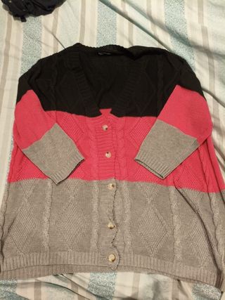 Cárdigan Mujer 3 Colores Negro Gris Rosa