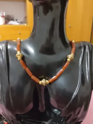 Collana simil ambra vintage oro