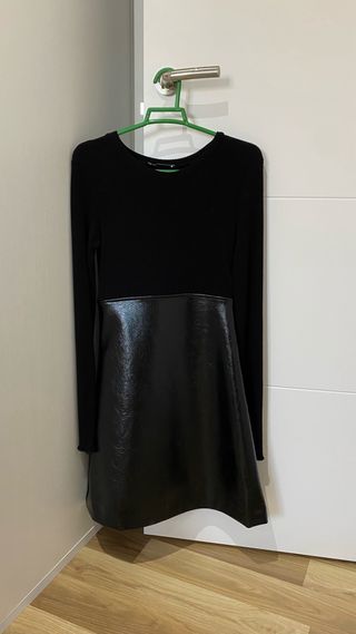VESTIDO COMBINADO EFECTO PIEL