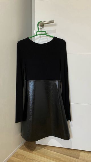 VESTIDO COMBINADO EFECTO PIEL