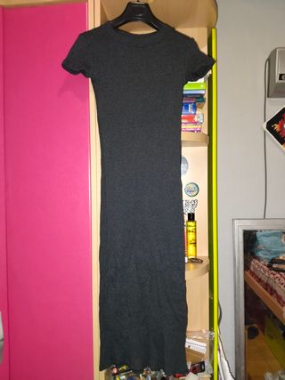 Vestido largo gris Zara