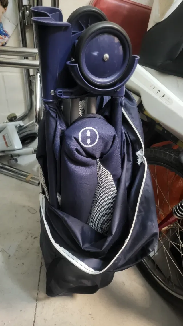 Cuna de viaje plegable azul