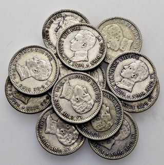 13 Monedas Alfonso XIII 50 céntimos 1904
