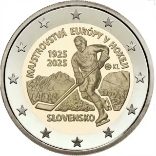 Moneda Conmemorativa Eslovaquia Hockey 2025