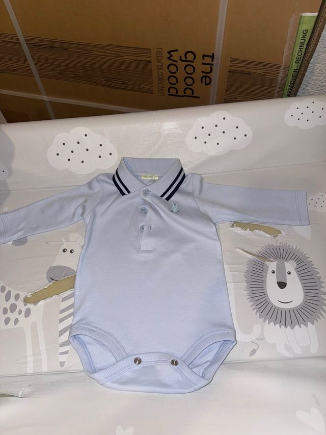 Body bebé Benetton azul manga larga