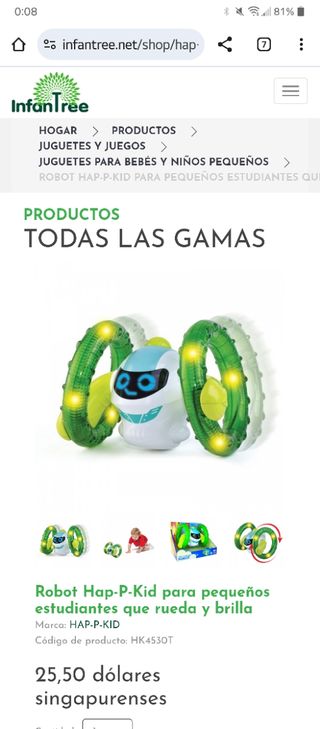 Robot gatear para bebés con luces y sonido