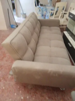 Sofá Cama Beige Tela