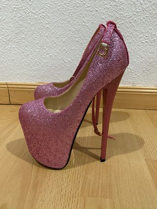 Tacones Rosa Purpurina Pole Dance/Fiesta
