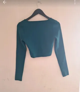 Top Zara manga larga escote cuadrado