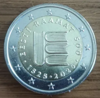 Moneda Conmemorativa Estonia 2025 Texto Impreso 