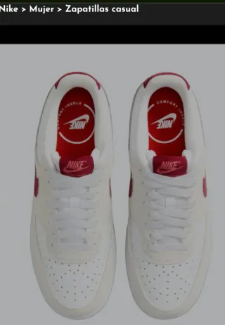 Nike Court Vision Alta Zapatillas Blancas Rojas