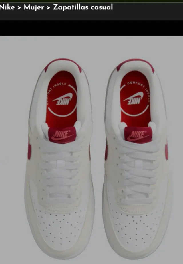 Nike Court Vision Alta Zapatillas Blancas Rojas