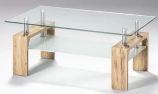 Mesa Centro Cristal y Madera
