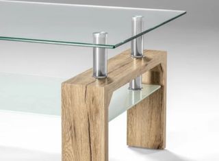 Mesa Centro Cristal y Madera