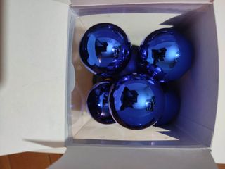 Set 10 Palline Natale Blu Opache Lucide