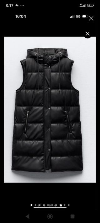 Chaleco polipiel Zara negro