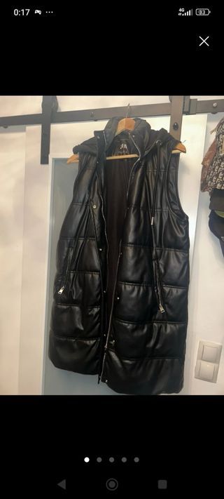 Chaleco polipiel Zara negro