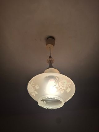 Lámpara colgante vintage cristal floral