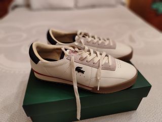 Zapatillas Lacoste Aura Blancas y Rojas