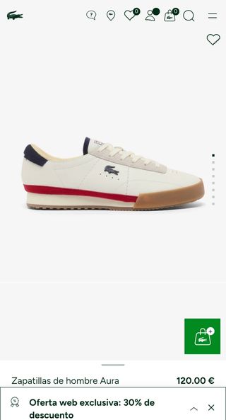 Zapatillas Lacoste Aura Blancas y Rojas