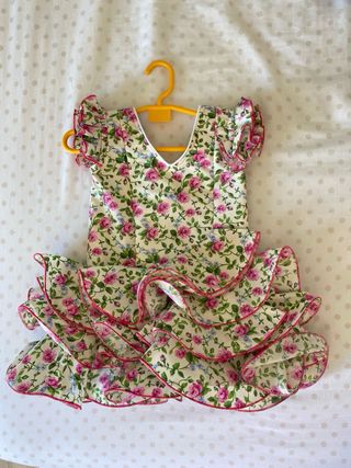Vestido Gitana Bebé Flores Rosas