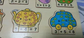 Puzzle de madera sumas para niños
