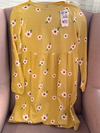 Vestido Kiabi flores amarillo talla 10