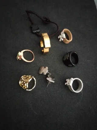 Conjunto Joyas: Anillos, Pulsera y Pendientes