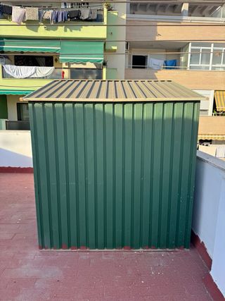 Caseta de jardín metálica verde 2,50 x 1,70