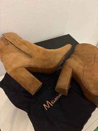 Botines Massimo Dutti Piel Marrón Tacón 10cm