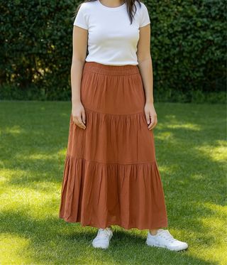 Falda larga H&M coral
