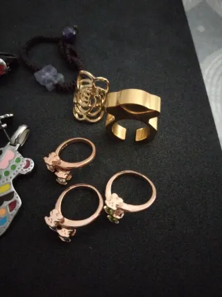 Conjunto Joyas: Anillos, Pendientes, Pulsera y Col