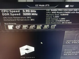 Ryzen 5600G + 16 GB + Placa Base MSI  PRO-VDH MAX