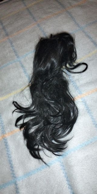 Peluca pelo natural negro largo