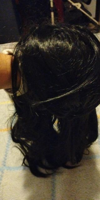 Peluca pelo natural negro largo