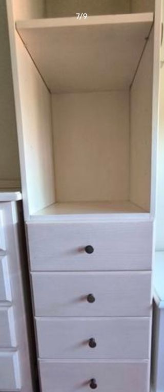 Dos Estanterías de madera de pino color beige/blan